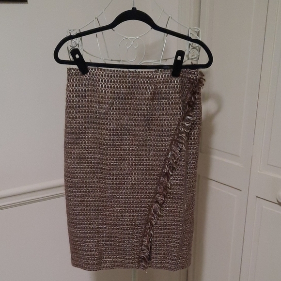 Lafayette 148 NY Brown Tweed Pencil Skirt - Picture 1 of 7